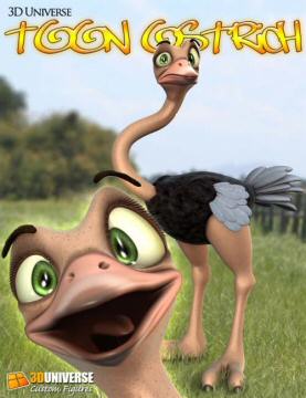 0_3D Universe Toon Ostrich